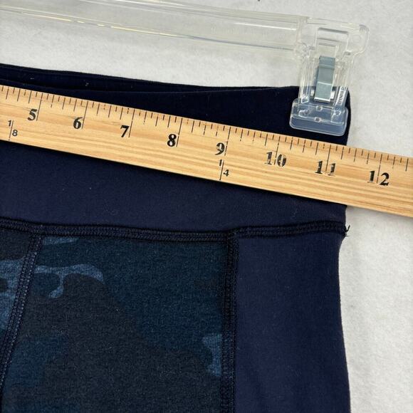 Lululemon Ankle Leggings Size 2 Navy Blue Camouflage Mixed Print Ribbed Hem - Picture 7 of 9